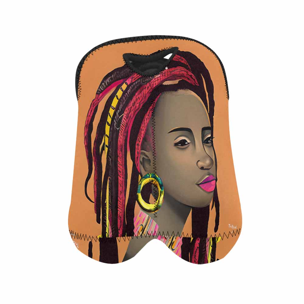 Dreads & Braids, 2 bottle wine bag, picnic or gift, african tribalgirlz Fulangiara 4