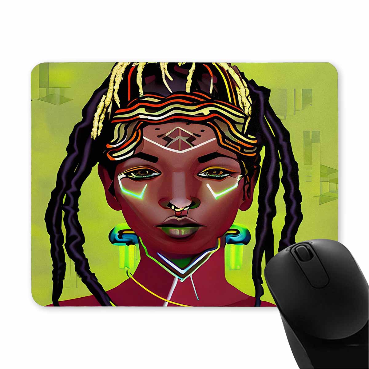 Dreads & Braids, 9 x 7 in amazing design mouse pad, Fulangiara 44