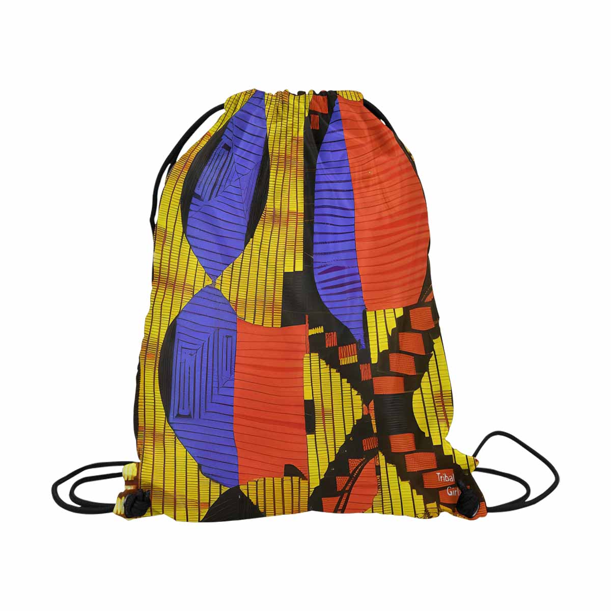 African artsy drawstring sling bag, design 37