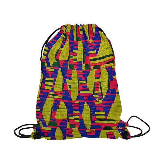 African artsy drawstring sling bag, design 19