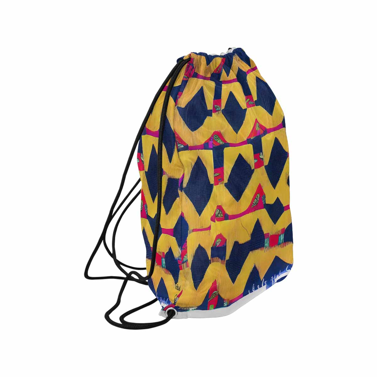 African artsy drawstring sling bag, design 35