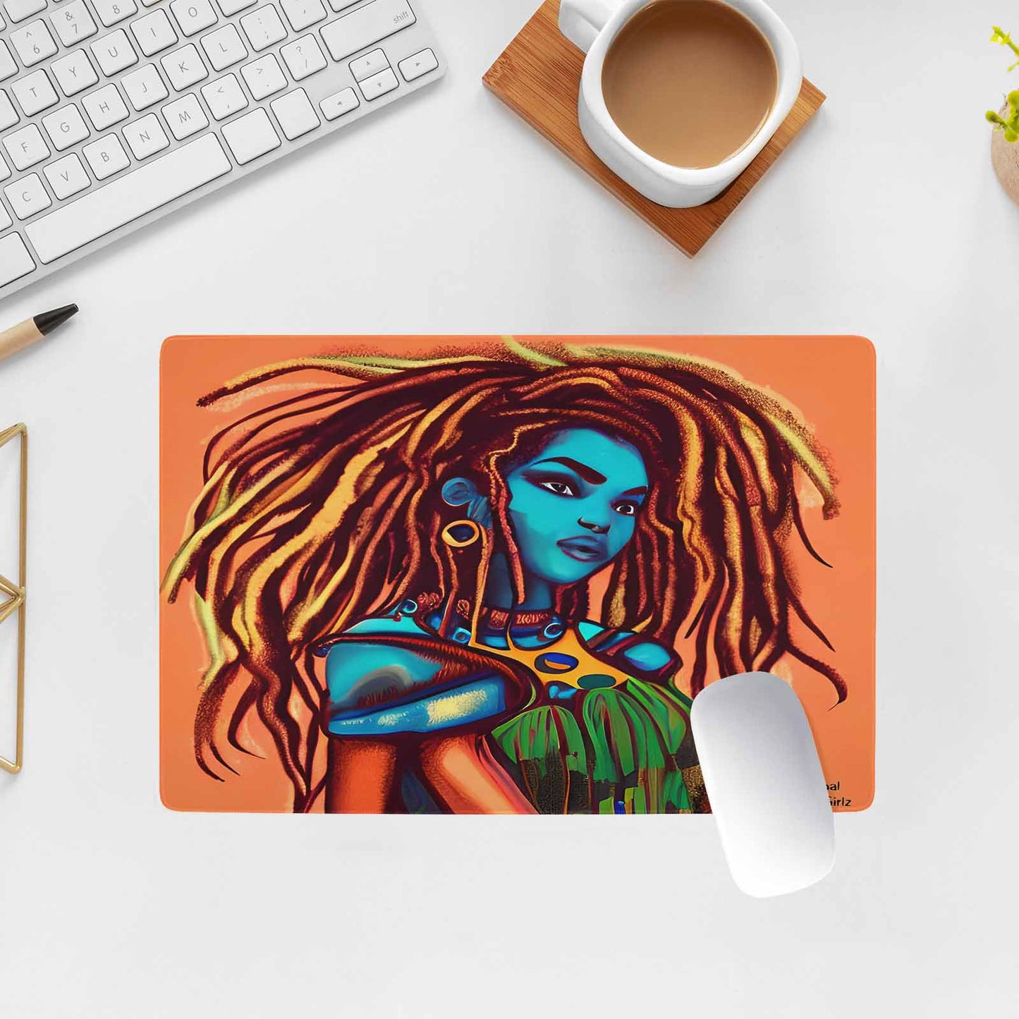 Dreads & Braids, 23 x 16 in amazing design mouse pad, Fulangiara 30