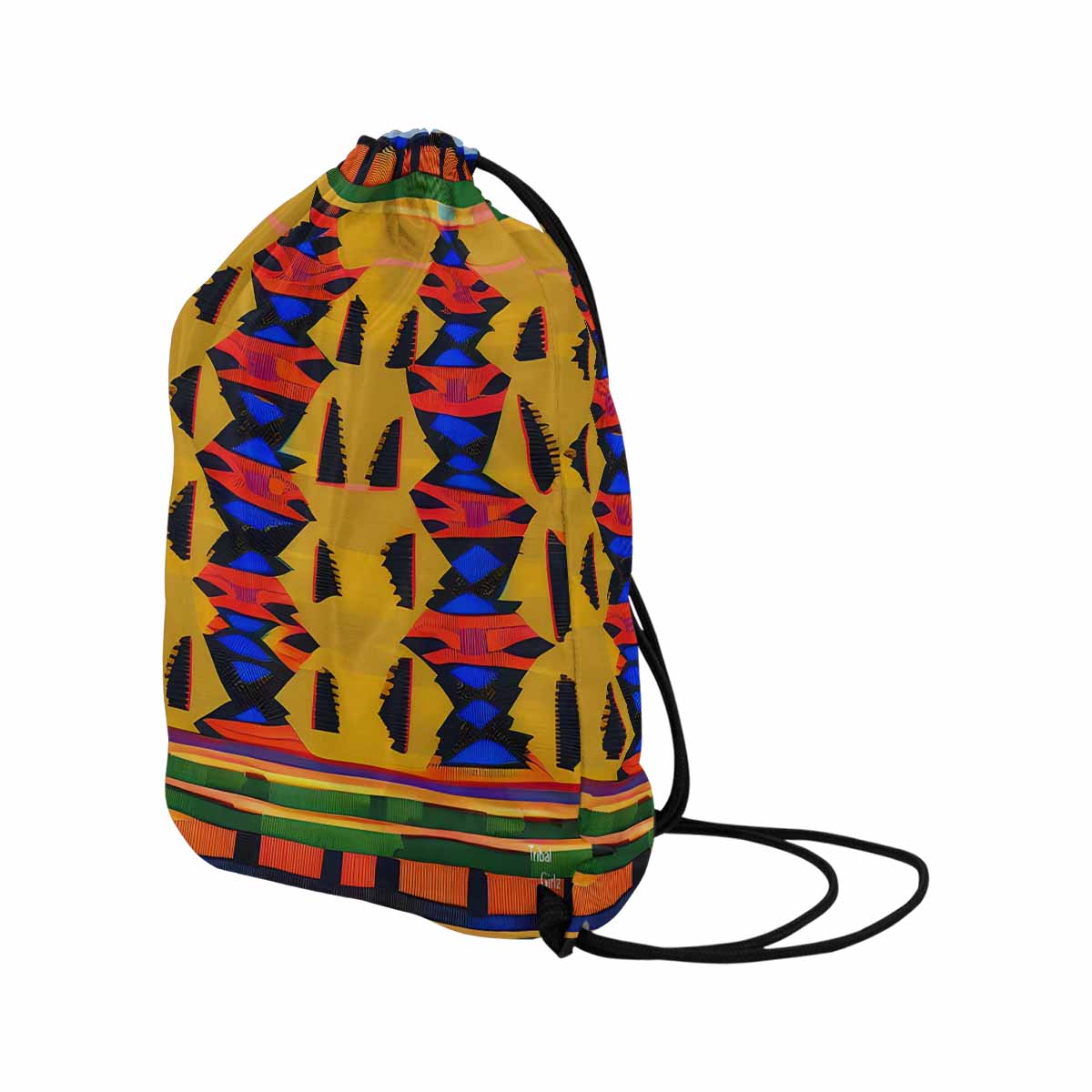 African artsy drawstring sling bag, design 47