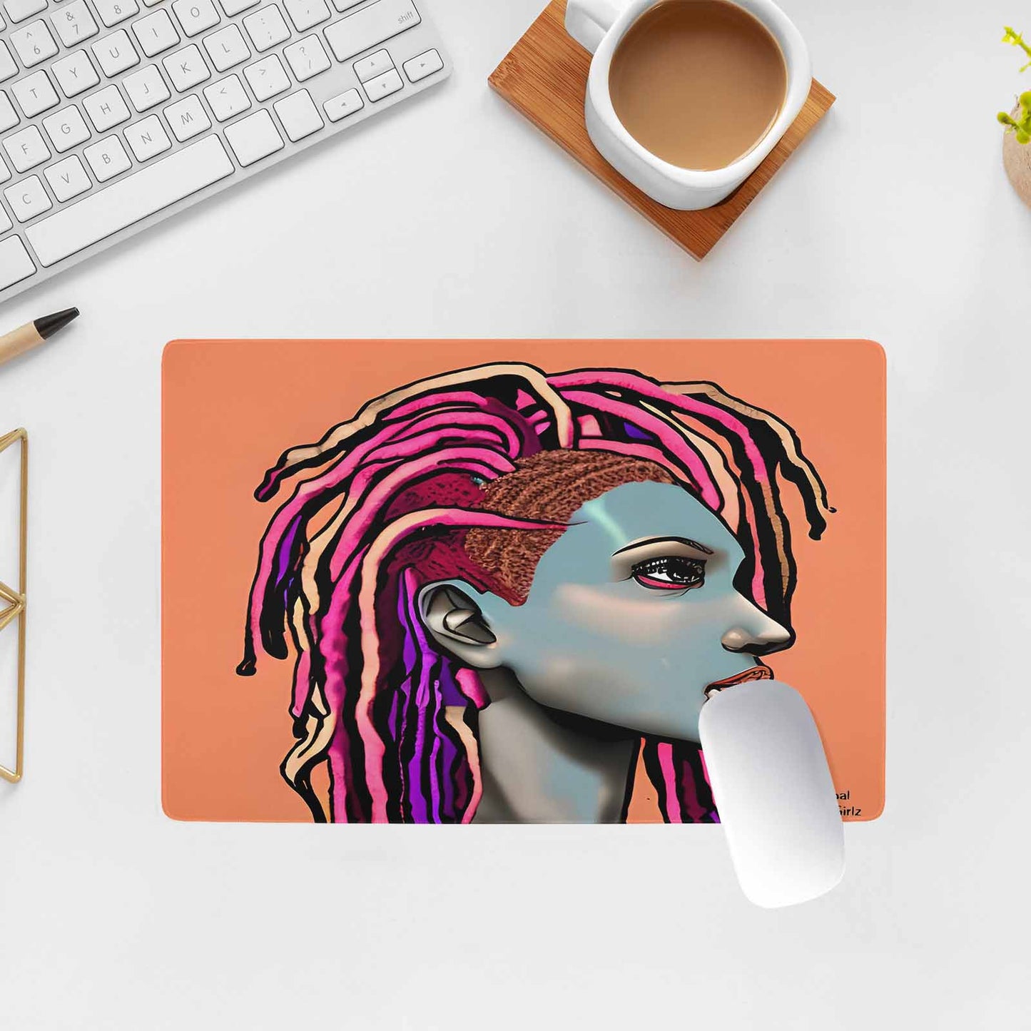 Dreads & Braids, 23 x 16 in amazing design mouse pad, Fulangiara 5