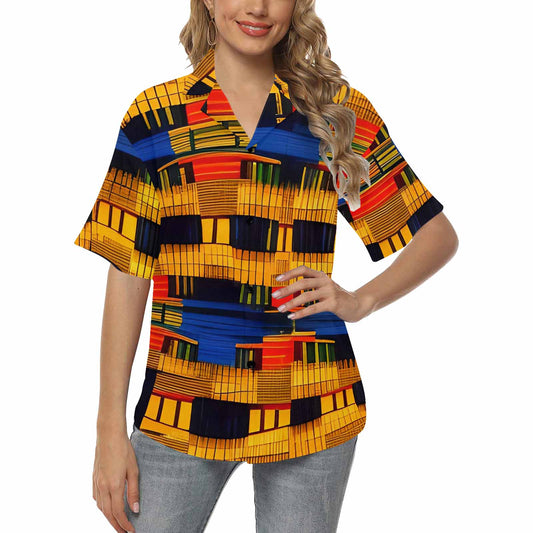 African Art, womens Hawaiian shirt, design 27