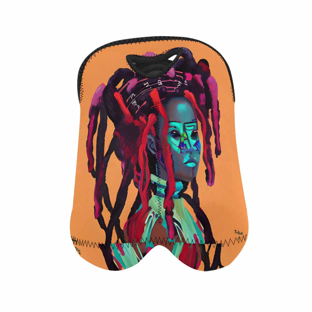 Dreads & Braids, 2 bottle wine bag, picnic or gift, african tribalgirlz Fulangiara 7