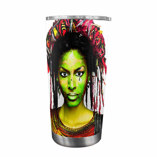 Dreads & Braids, Transparent Tumbler, mug, african tribal, outline MCL, Fulangiara 2