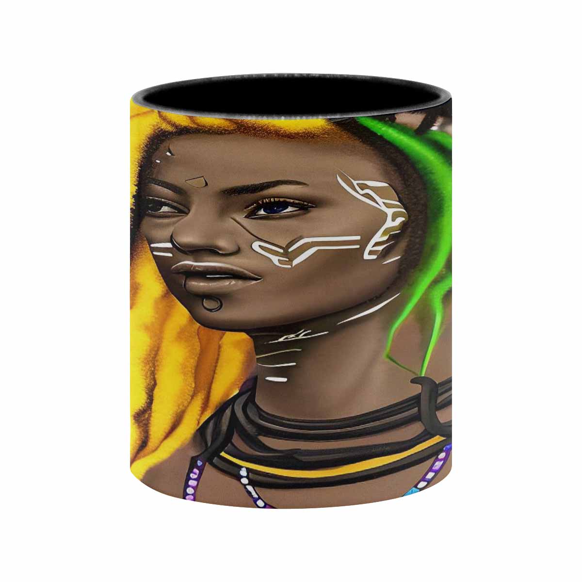 Dreads & Braids, custom color edge coffee mug, african tribalgirlz Fulangiara 1