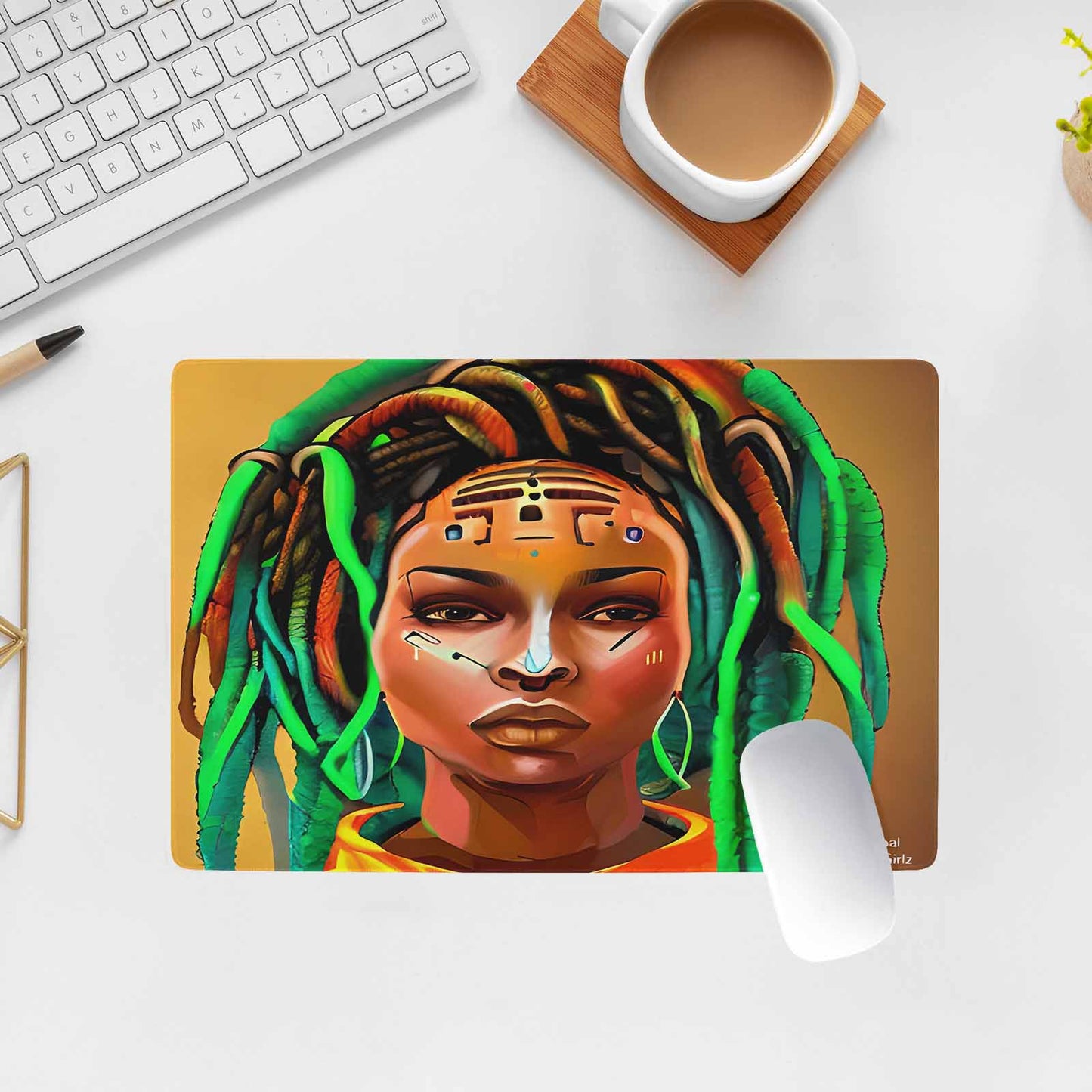 Dreads & Braids, 23 x 16 in amazing design mouse pad, Fulangiara 48