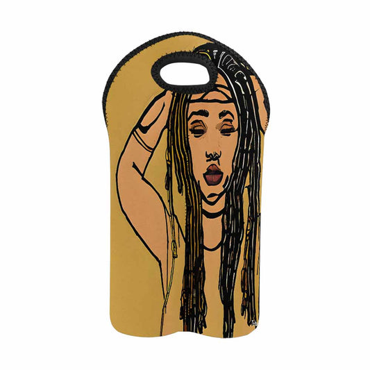 Dreads & Braids, 2 bottle wine bag, picnic or gift, african tribalgirlz Fulangiara 24