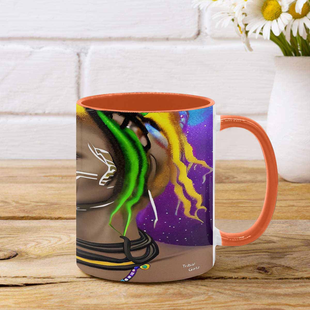 Dreads & Braids, custom color edge coffee mug, african tribalgirlz Fulangiara 1