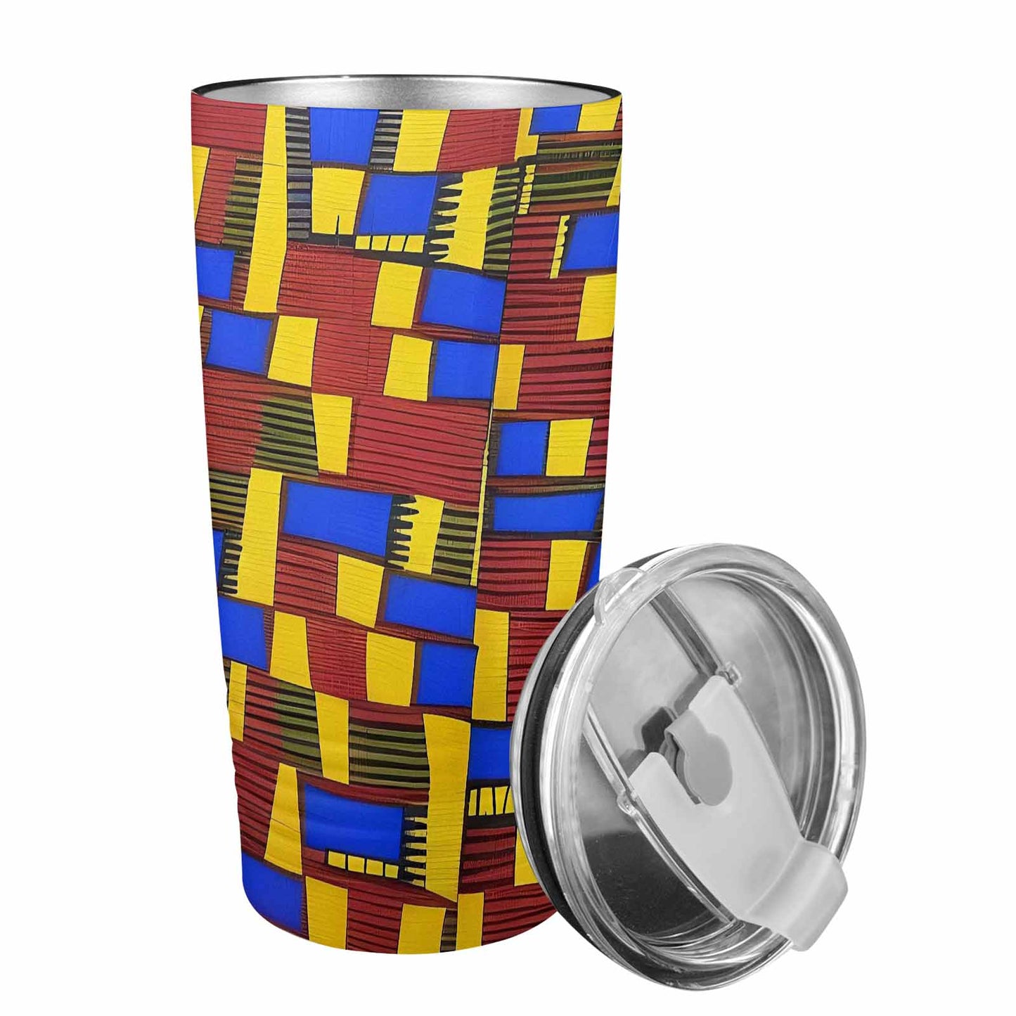 African Art, stainless steel insulated tumbler, travel mug, design 50