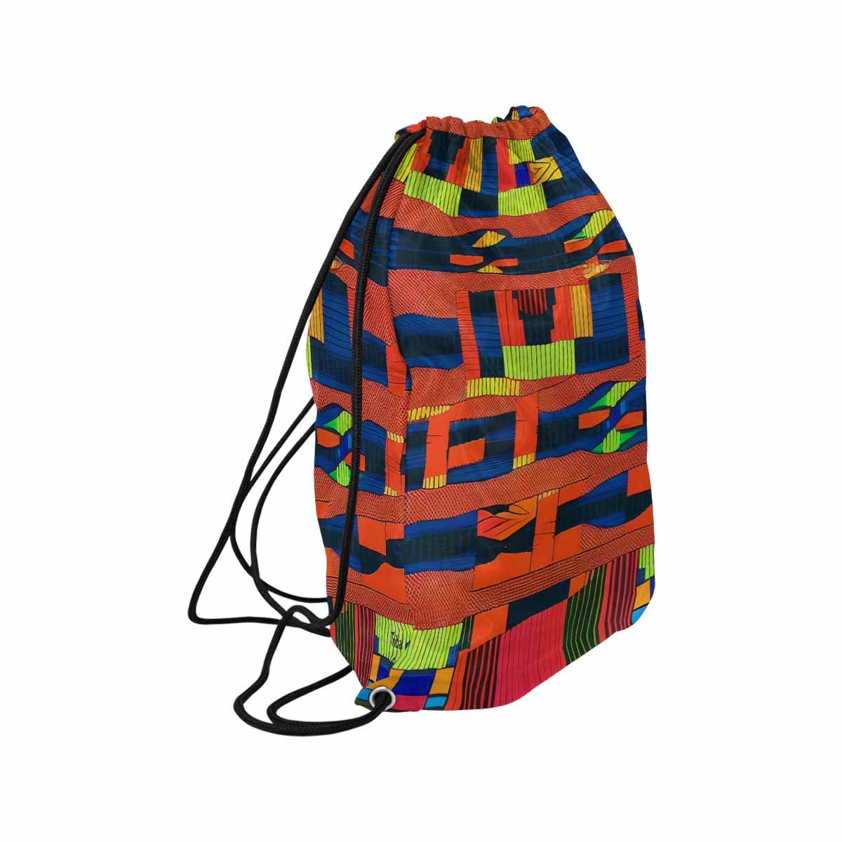 African artsy drawstring sling bag, design 44