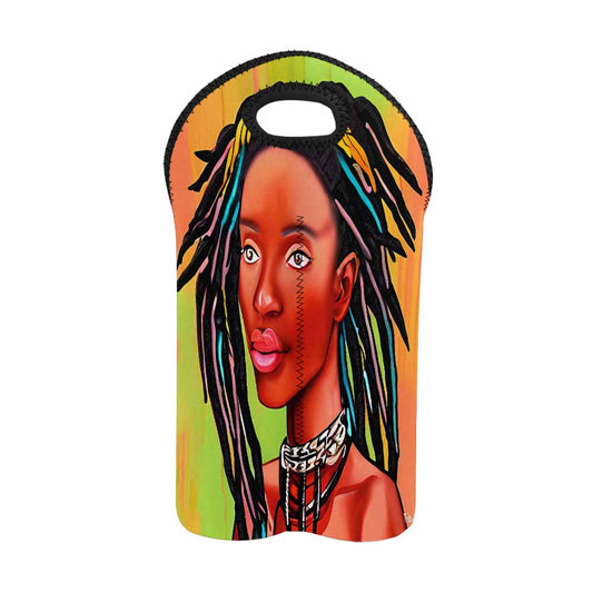 Dreads & Braids, 2 bottle wine bag, picnic or gift, african tribalgirlz Fulangiara 13