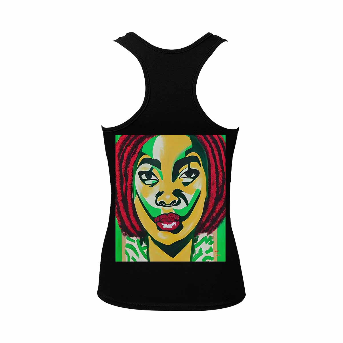 Dreads & Braids, BLACK tank top, cotton, african tribal, full image Fulangiara 50