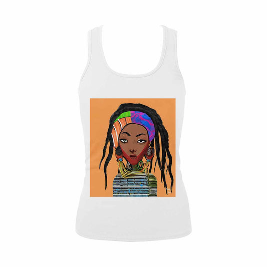 Dreads & Braids, WHITE tank top, cotton, african tribal, full image Fulangiara 18