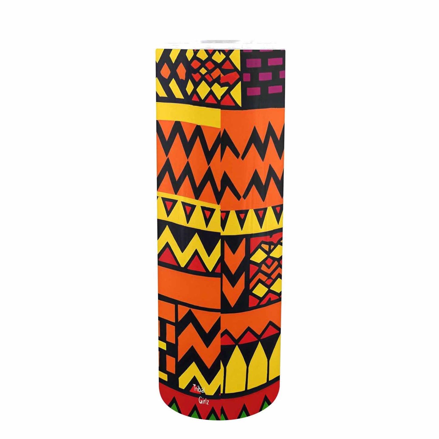 African Art, tall stainless steel insulated tumbler, travel mug, design 38