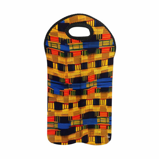 African Art, chic 2 bottle wine bag, design 27