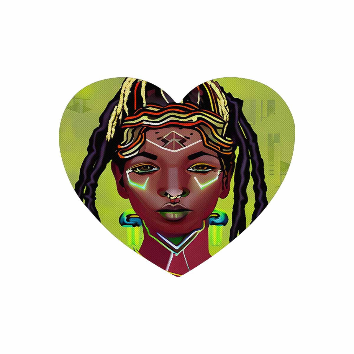 Dreads & Braids, heart shape mouse pad, Fulangiara 44