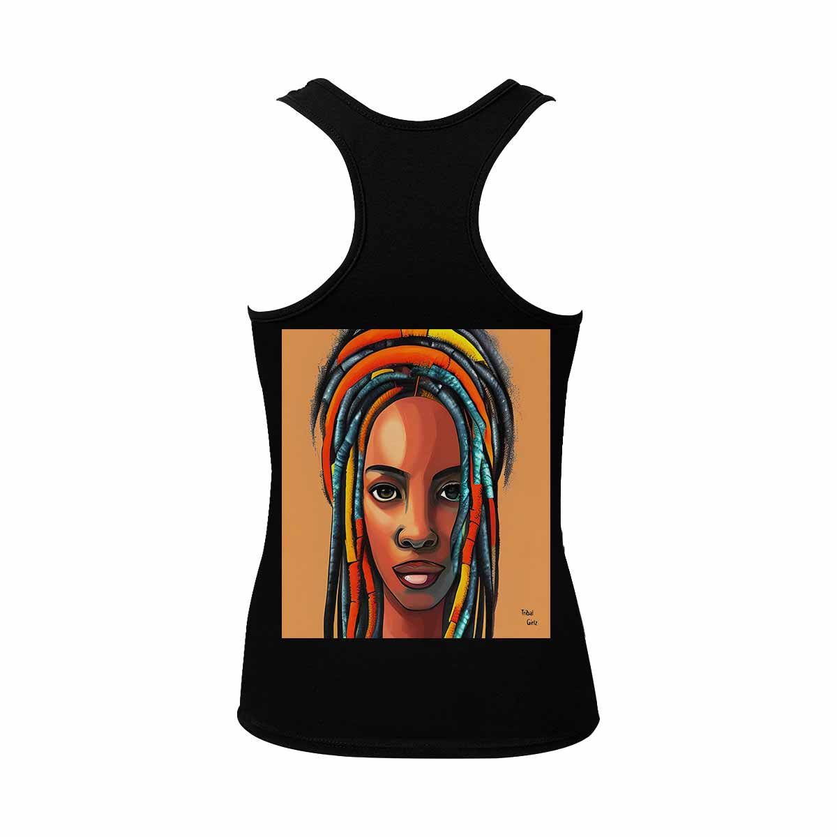 Dreads & Braids, BLACK tank top, cotton, african tribal, full image Fulangiara 8