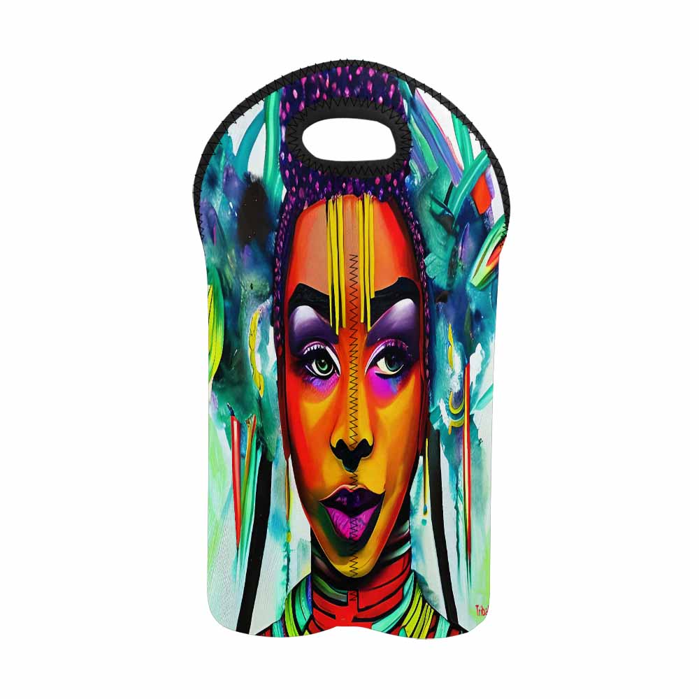 Dreads & Braids, 2 bottle wine bag, picnic or gift, african tribalgirlz Fulangiara 35