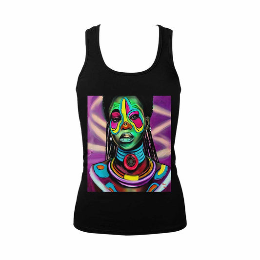 Dreads & Braids, BLACK tank top, cotton, african tribal, full image Fulangiara 17