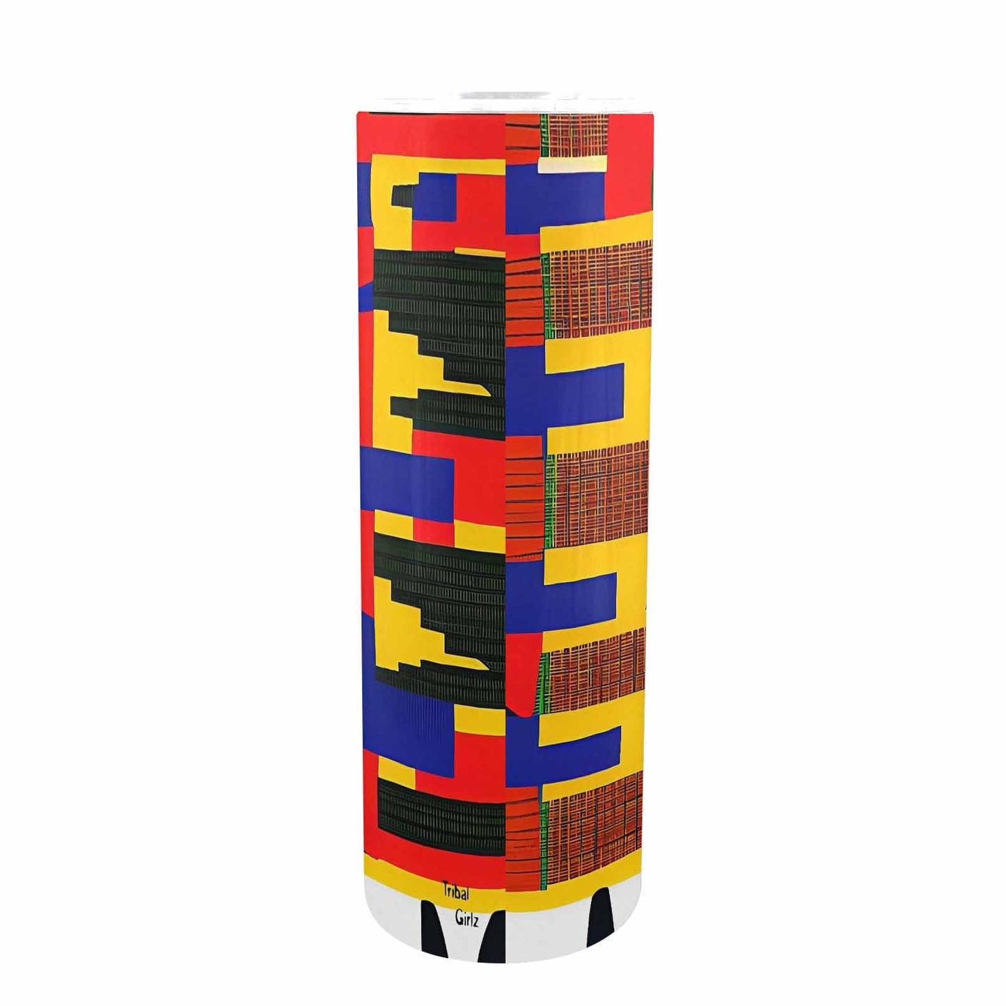 African Art, tall stainless steel insulated tumbler, travel mug, design 12