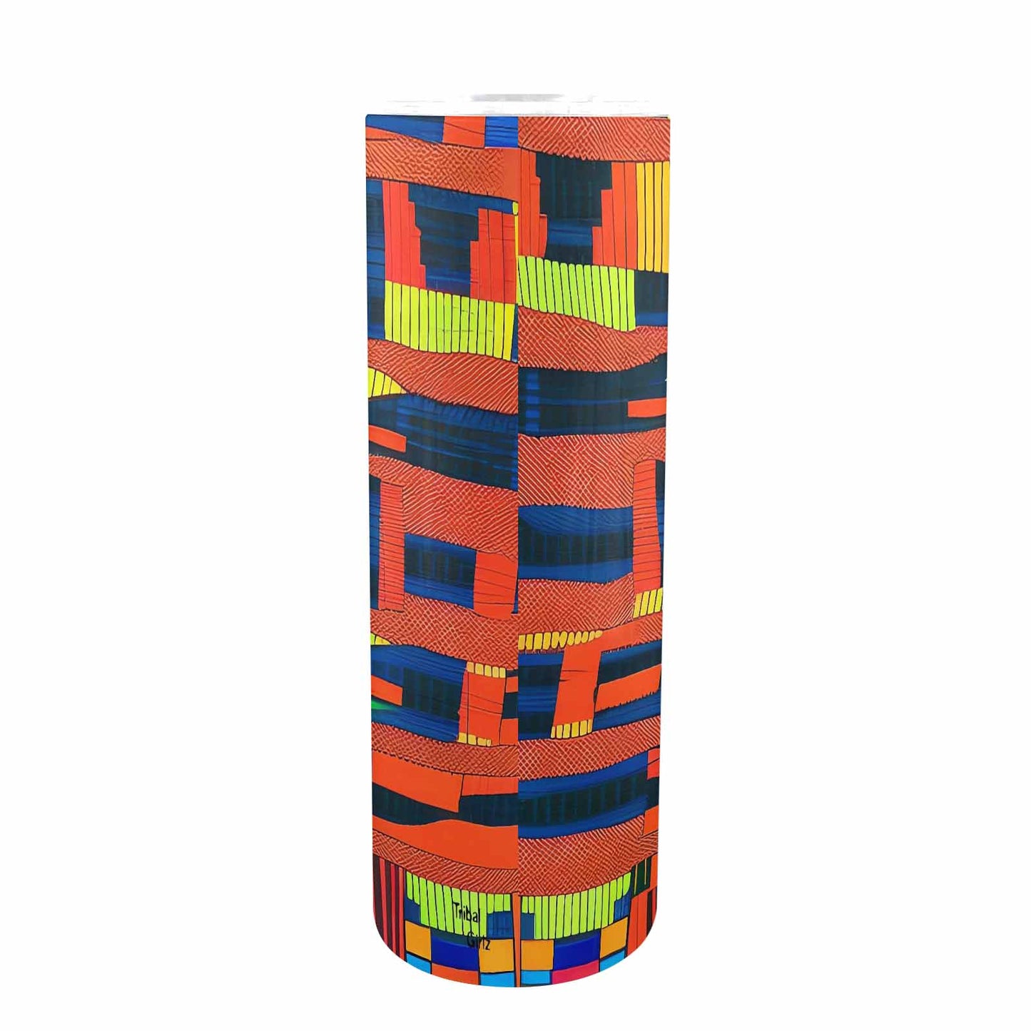 African Art, tall stainless steel insulated tumbler, travel mug, design 44