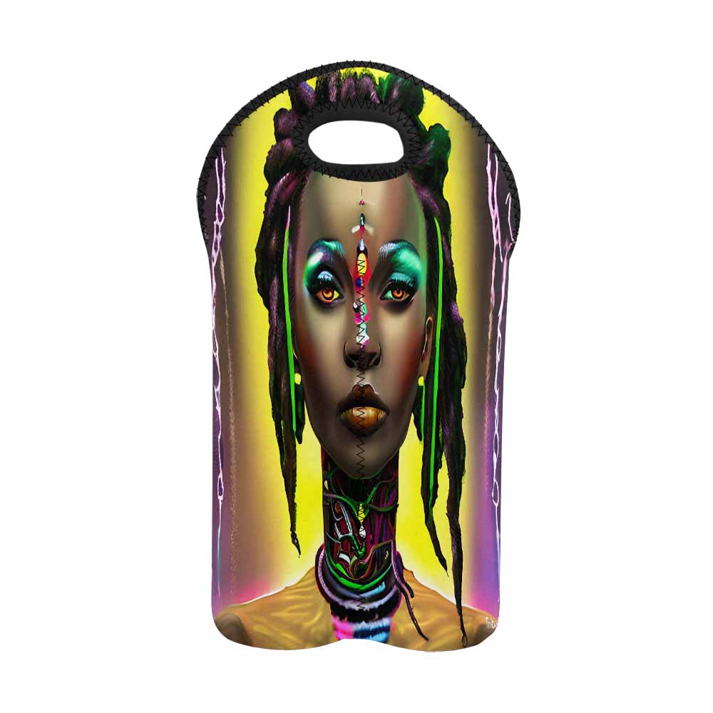 Dreads & Braids, 2 bottle wine bag, picnic or gift, african tribalgirlz Fulangiara 29