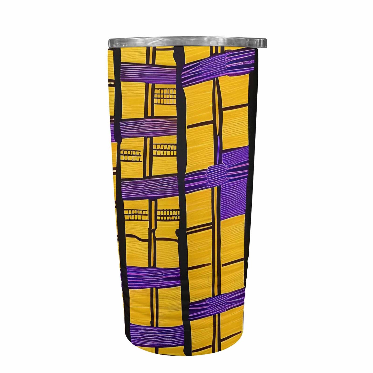 African Art, stainless steel insulated tumbler, travel mug, design 34