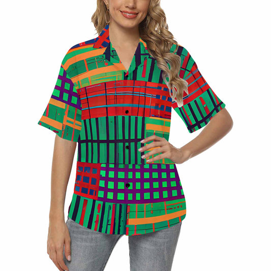 African Art, womens Hawaiian shirt, design 23