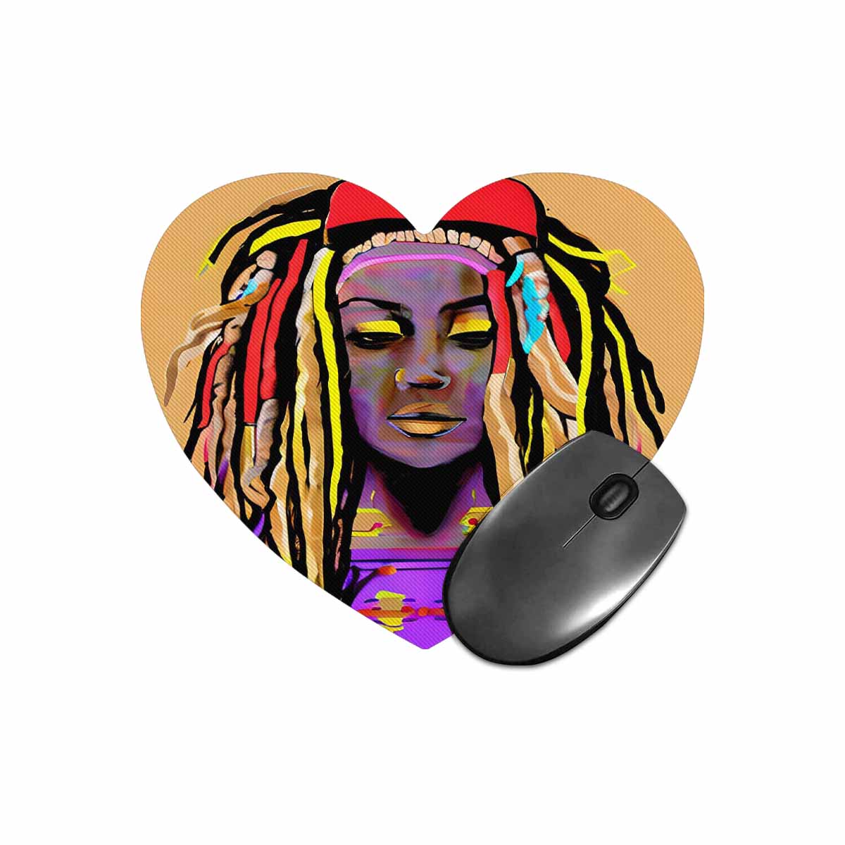 Dreads & Braids, heart shape mouse pad, Fulangiara 14