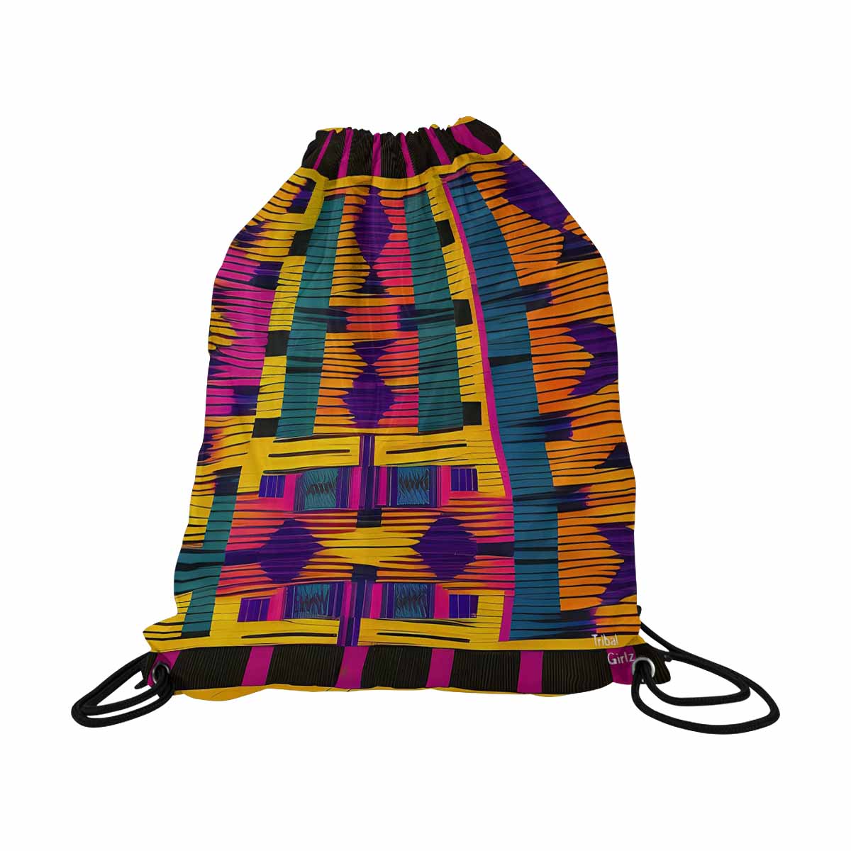 African artsy drawstring sling bag, design 42