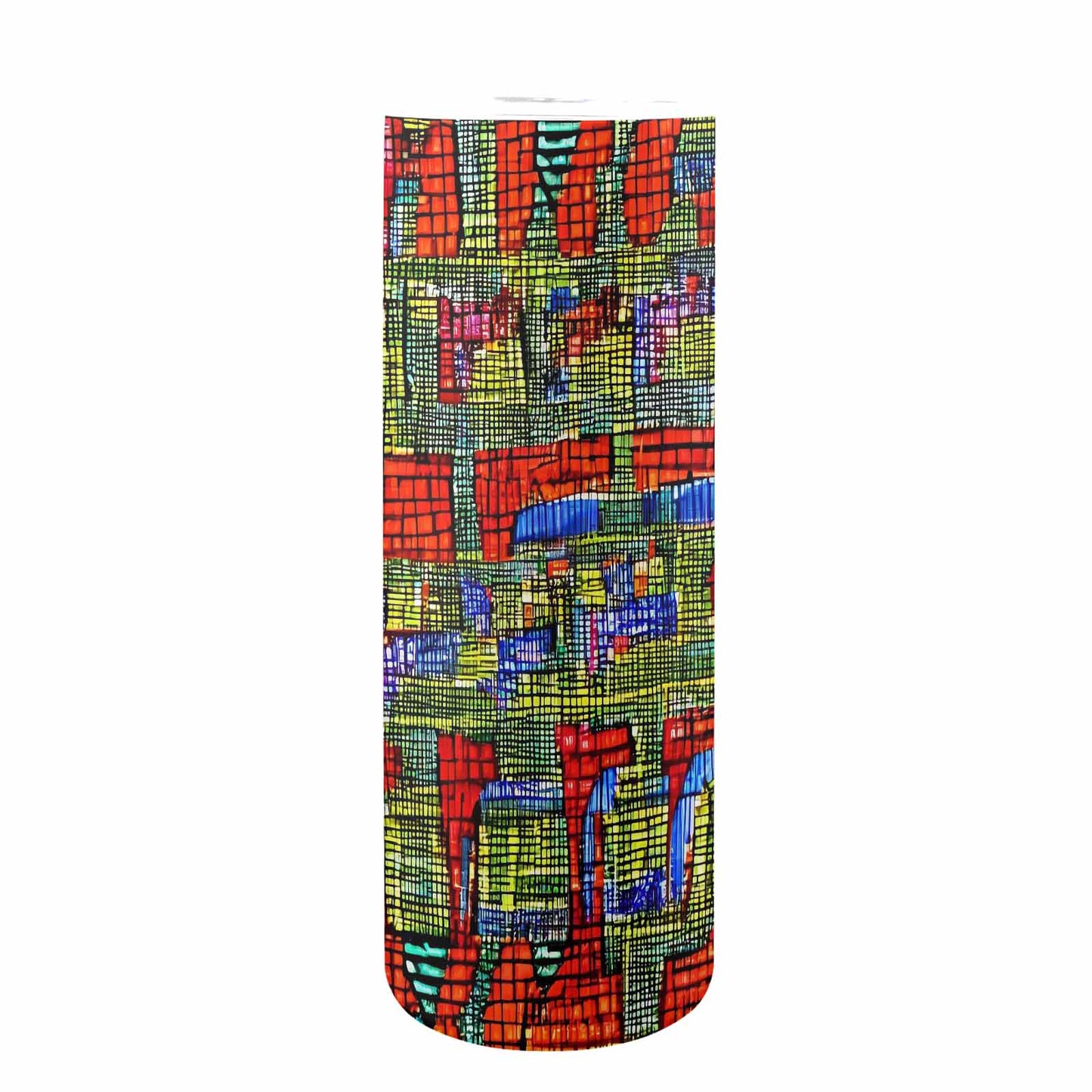 African Art, tall stainless steel insulated tumbler, travel mug, design 22