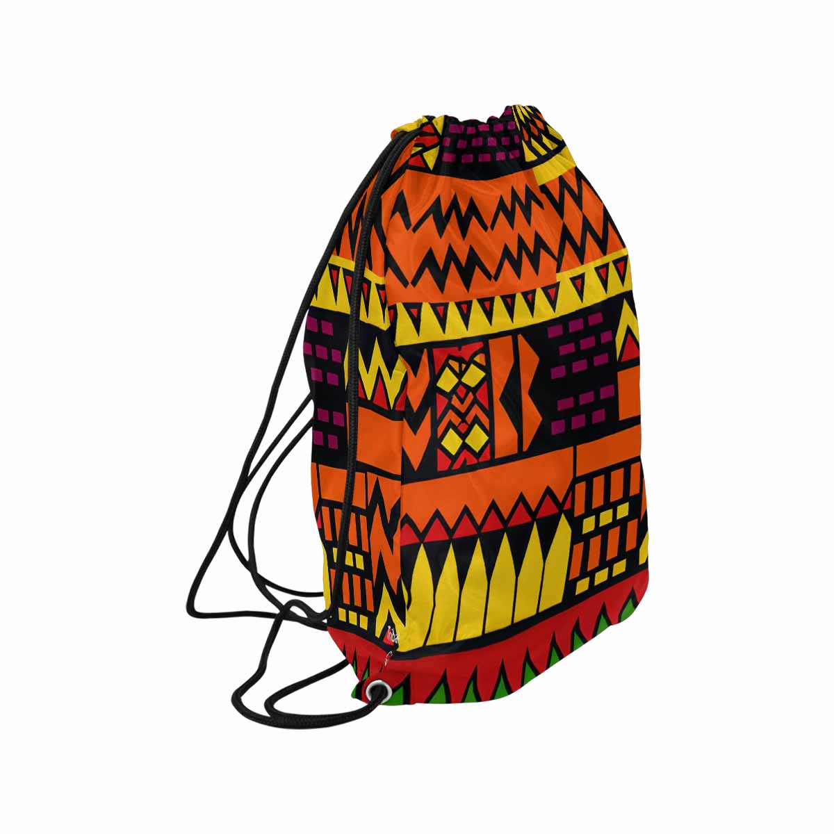 African artsy drawstring sling bag, design 38