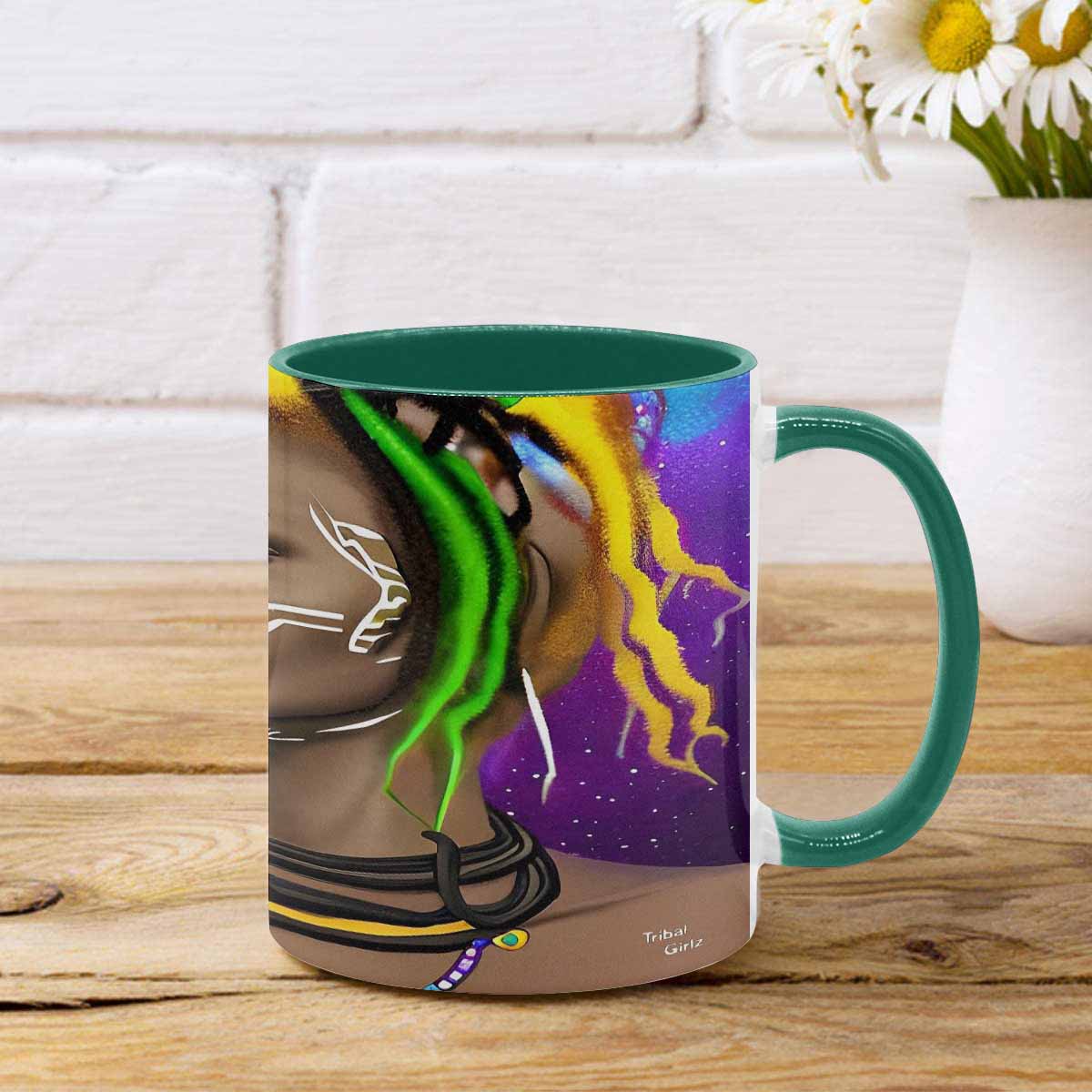 Dreads & Braids, custom color edge coffee mug, african tribalgirlz Fulangiara 1