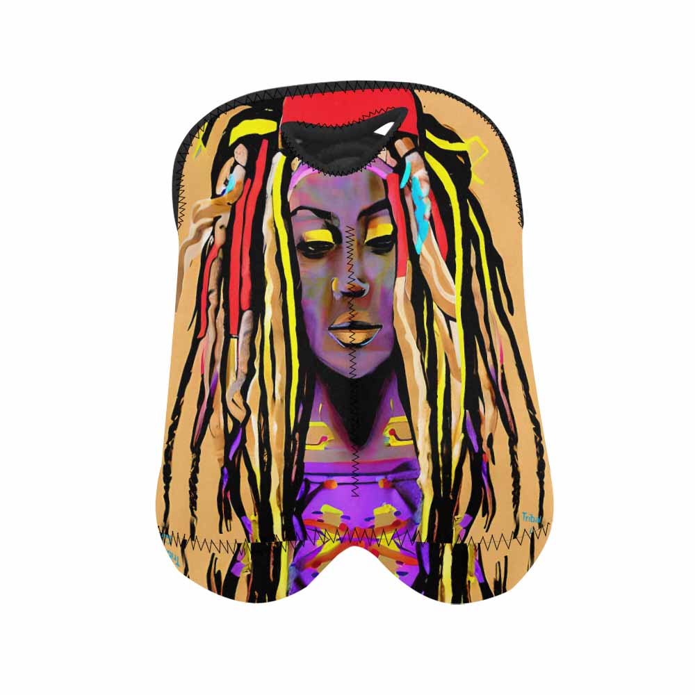 Dreads & Braids, 2 bottle wine bag, picnic or gift, african tribalgirlz Fulangiara 14