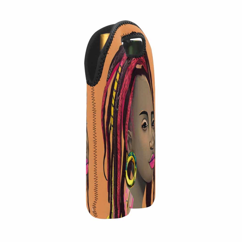 Dreads & Braids, 2 bottle wine bag, picnic or gift, african tribalgirlz Fulangiara 4