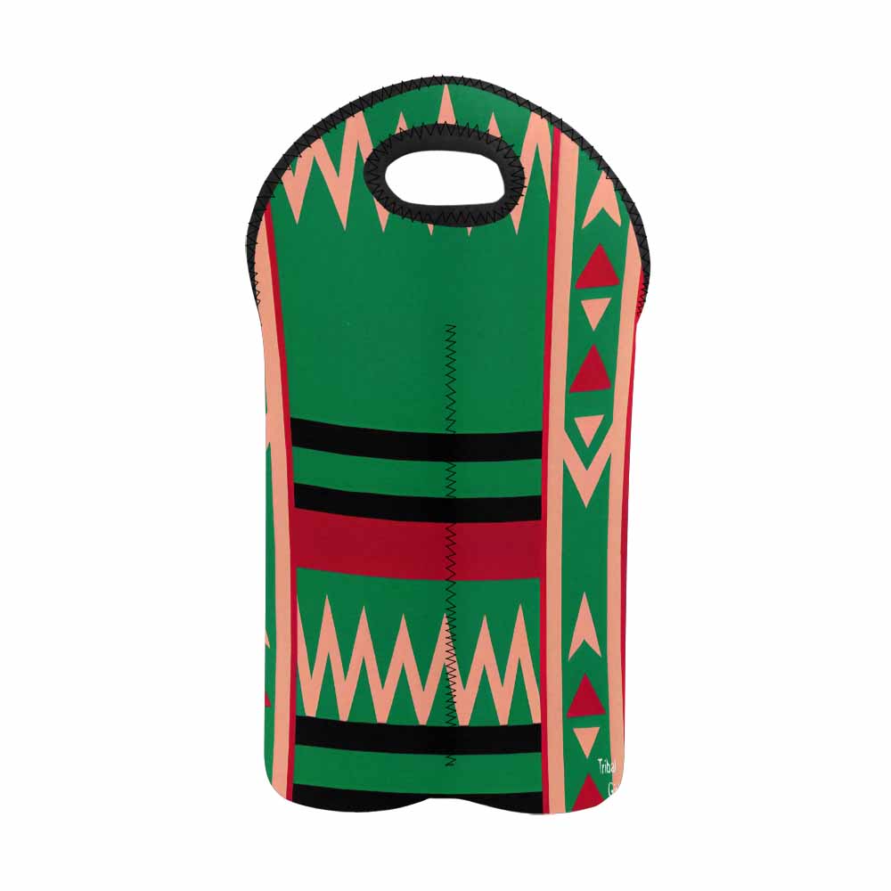 African Art, chic 2 bottle wine bag, design 15