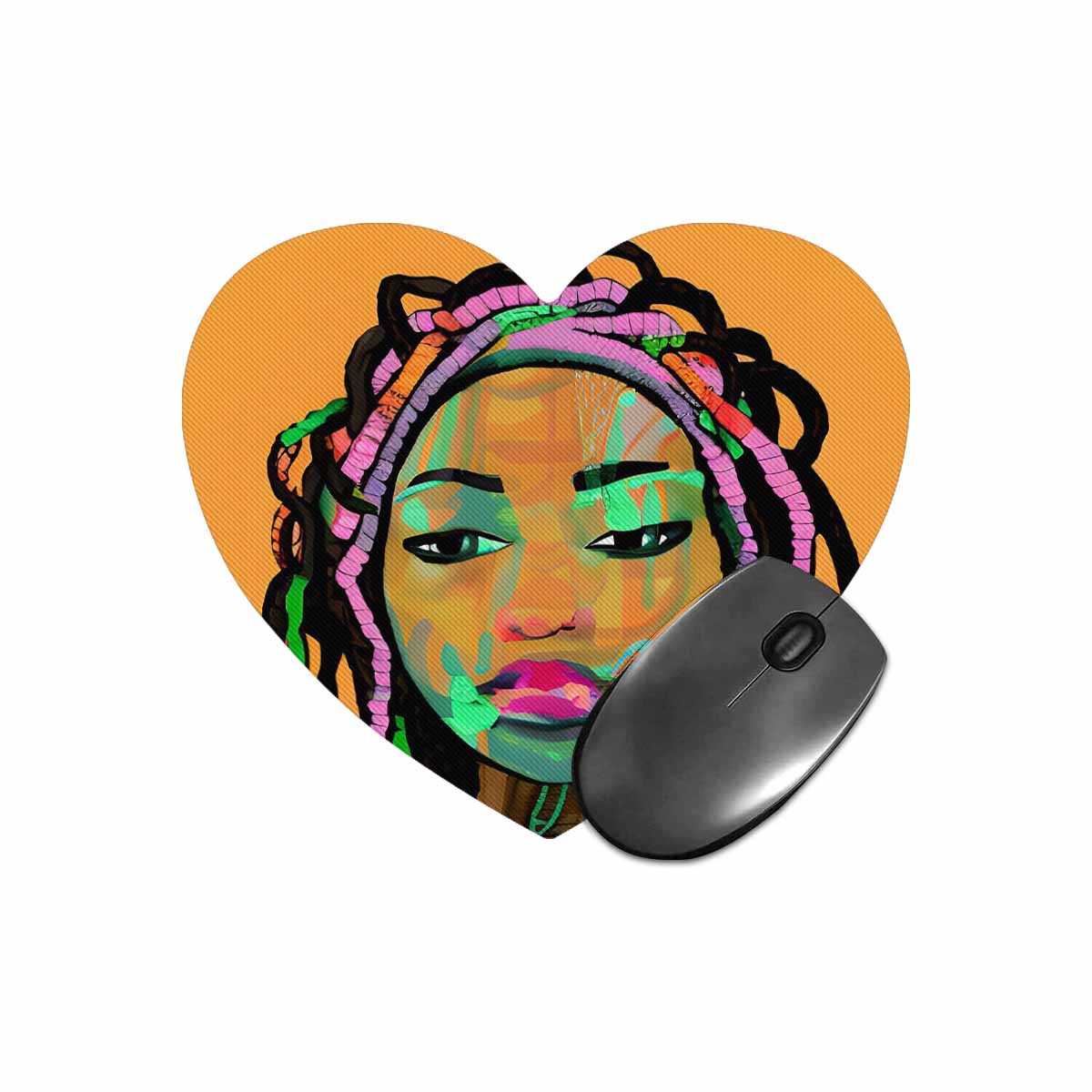 Dreads & Braids, heart shape mouse pad, Fulangiara 3