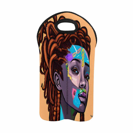 Dreads & Braids, 2 bottle wine bag, picnic or gift, african tribalgirlz Fulangiara 36