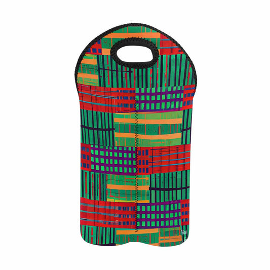 African Art, chic 2 bottle wine bag, design 23