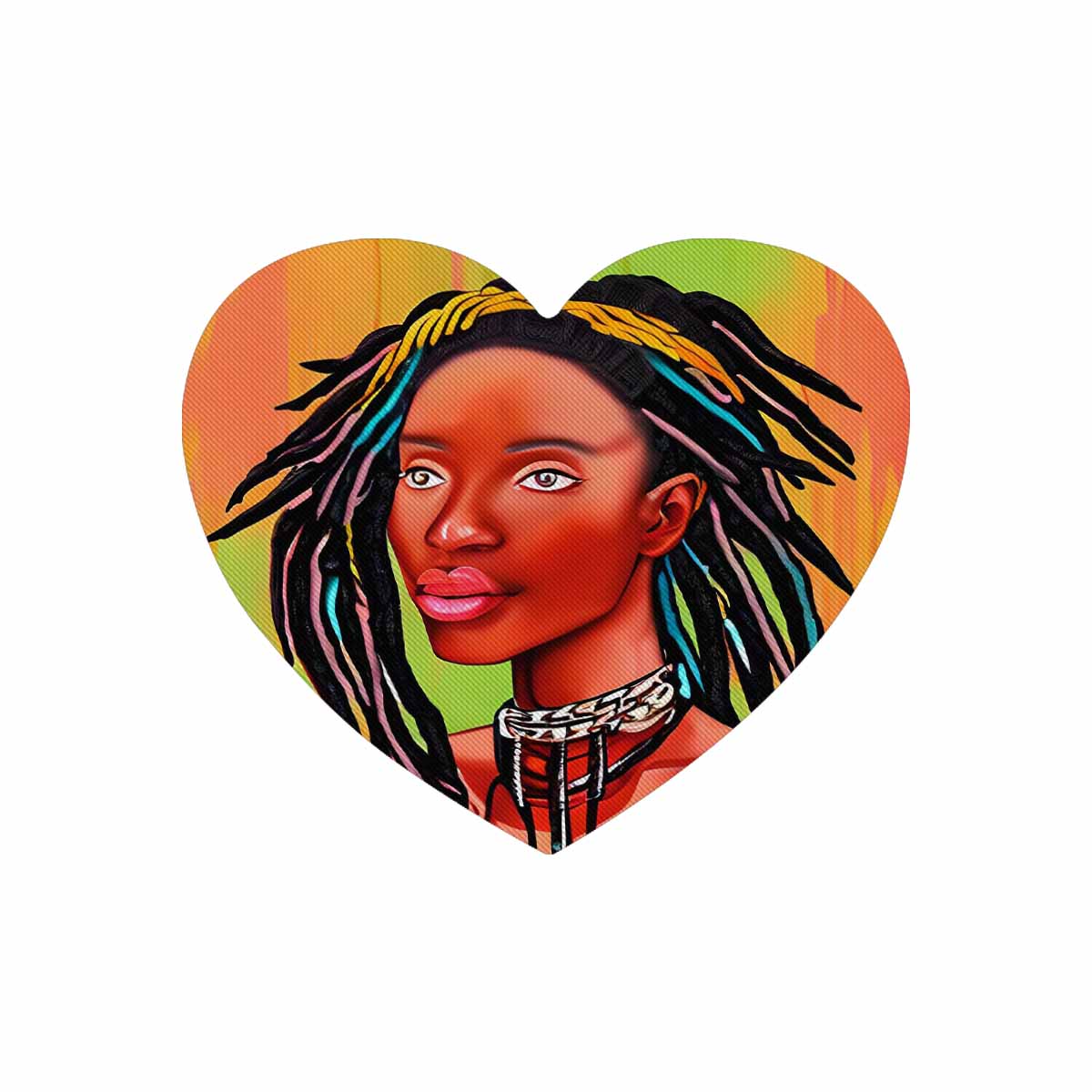 Dreads & Braids, heart shape mouse pad, Fulangiara 13