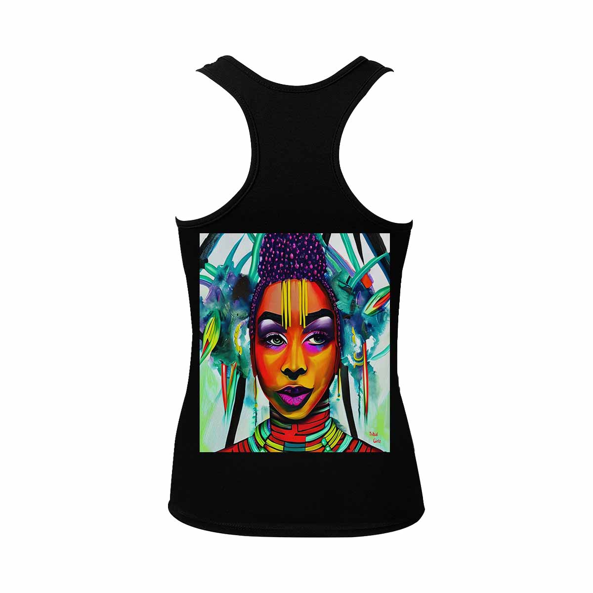 Dreads & Braids, BLACK tank top, cotton, african tribal, full image Fulangiara 35