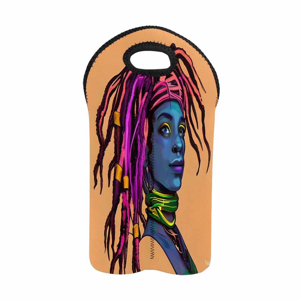 Dreads & Braids, 2 bottle wine bag, picnic or gift, african tribalgirlz Fulangiara 10