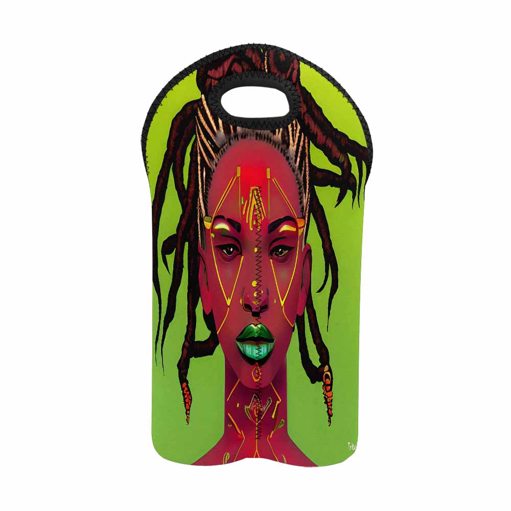 Dreads & Braids, 2 bottle wine bag, picnic or gift, african tribalgirlz Fulangiara 49