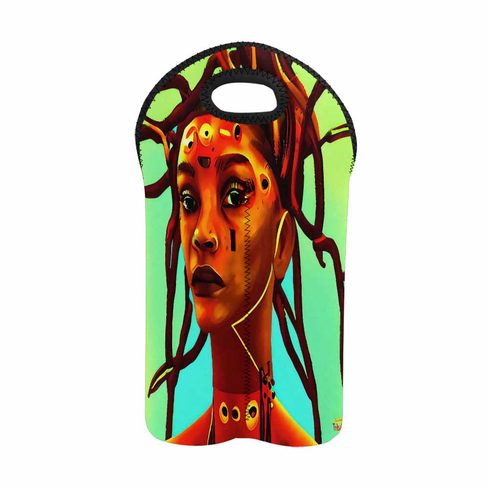 Dreads & Braids, 2 bottle wine bag, picnic or gift, african tribalgirlz Fulangiara 37