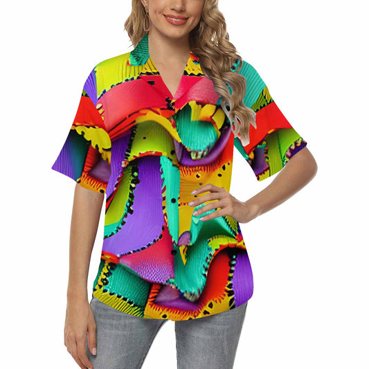 African Art, womens Hawaiian shirt, design 05