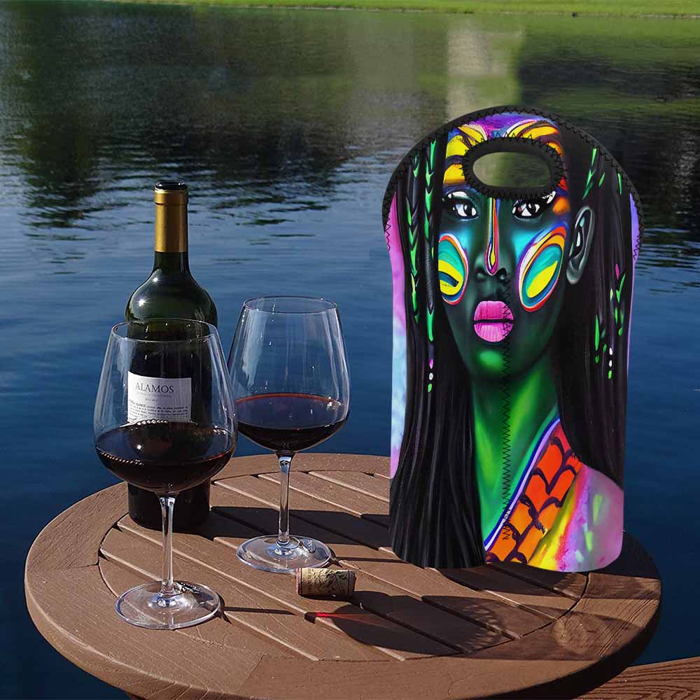 Dreads & Braids, 2 bottle wine bag, picnic or gift, african tribalgirlz Fulangiara 19