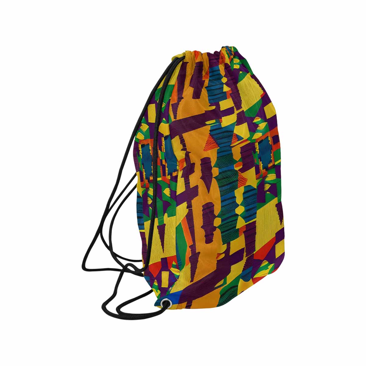 African artsy drawstring sling bag, design 30